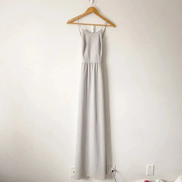 Park & Fifth Rosewood Halter Maxi Dress Dove Grey Size 4 - Picture 11 of 15